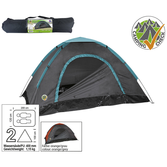 Happy People Zelt-Teppich 250x450cm - Hellgrau/Grau Gestreift Für Camping