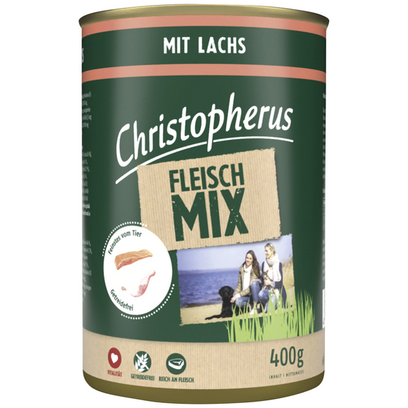 CHRISTOPHERUS Hunde-Nassfutter »Fleischmix«, Lachs, 400 g - hagebau.at