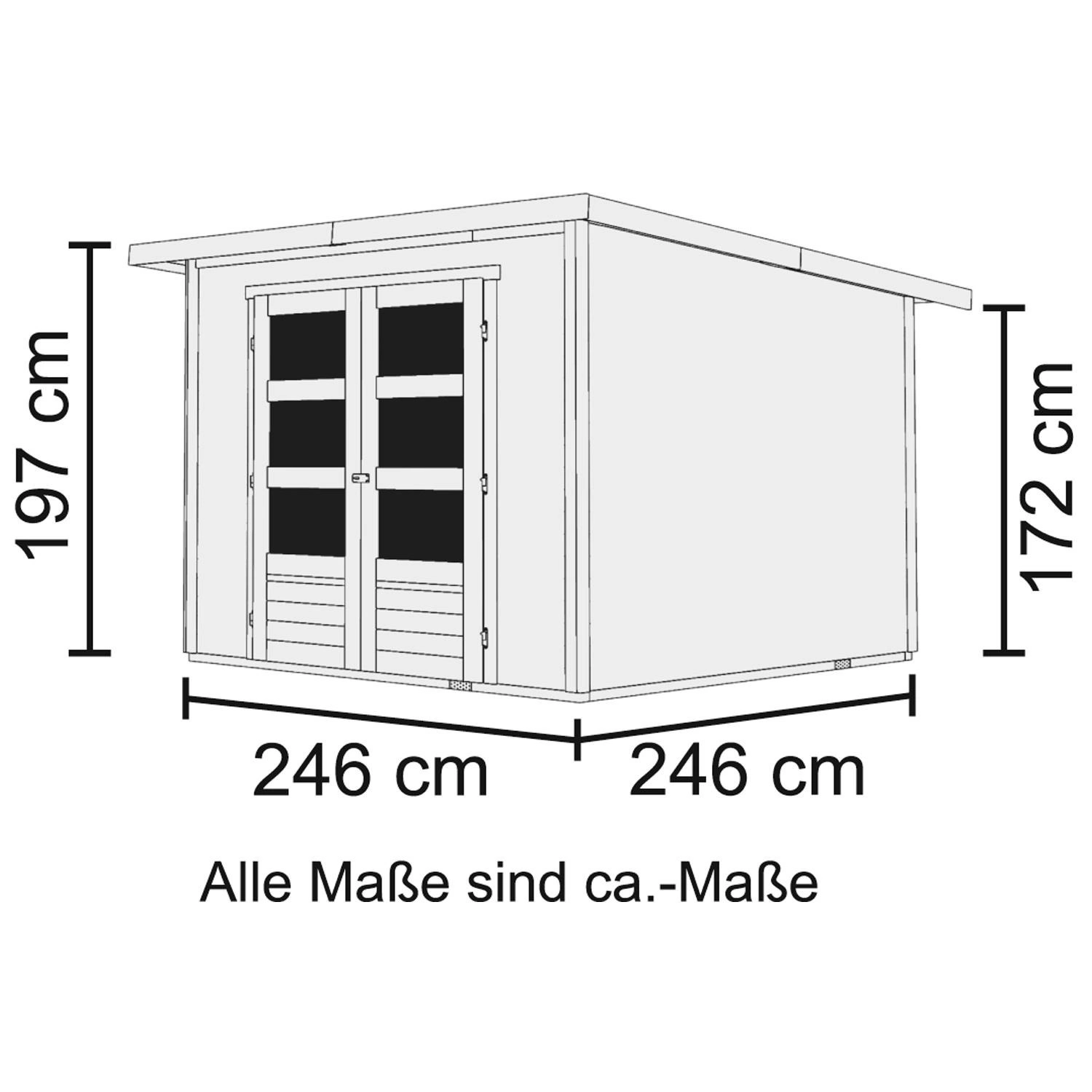 KARIBU Gartenhaus »Stockach Pultdach 282 (Aufstellmaße), 282 cm BxT: x 4«