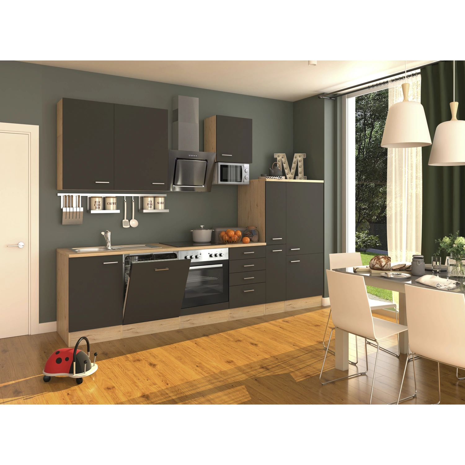 Flex-Well Küchenzeile »Morena«, mit E-Geräten, Gesamtbreite: 310 cm