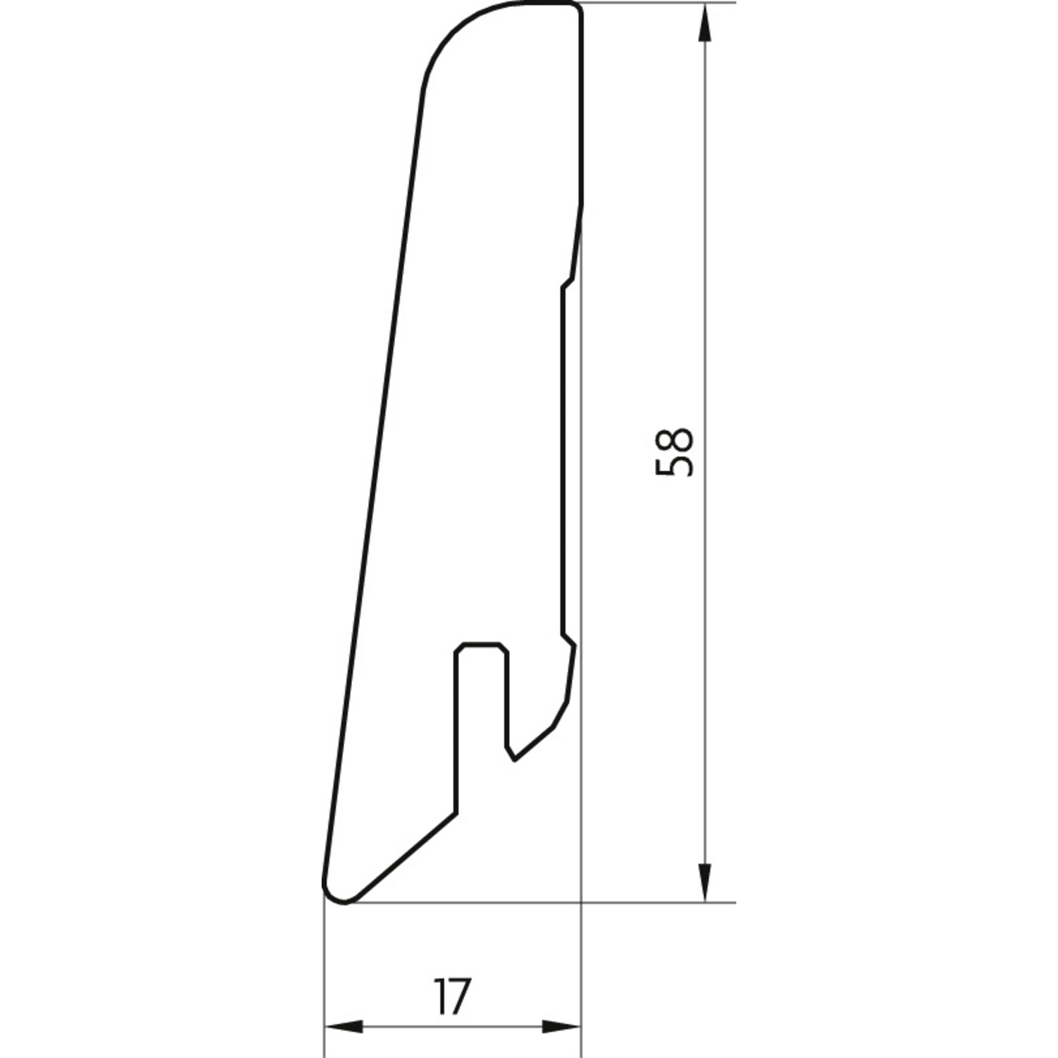 EGGER Sockelleiste »L304«, schwarz, MDF, LxHxT: 240 x 6 x 1,7 cm, passend  zu: Schiefer anthrazit 