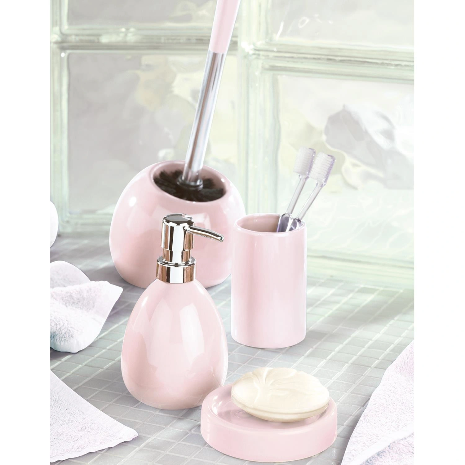 WC-Garnituren Keramik, rosa »Polaris«, WENKO WC-Bürsten &