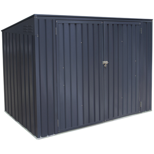 Westmann Mülltonnenbox, aus verzinktem Stahl, 235x128x97cm (BxHxT), 720 Liter - grau