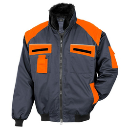 Allroundblouson, anthrazit/orange, Polyester/Baumwolle, Gr. XL
