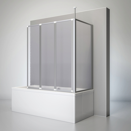 Badewannenfaltwand »Komfort«, BxH: 128,8 x 140 cm, Kunstglas Badewannenfaltwand »Komfort«, BxH: 128,8 x 140 cm, Kunstglas