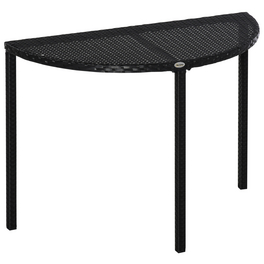 Balkontisch, BxHxT: 100 x 74 x 50 cm, schwarz, Gestell aus Polyrattan/Metall