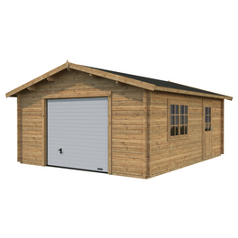 Blockbohlen-Garage, BxT: 450 x 550 cm (Außenmaße), Holz