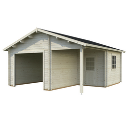 Blockbohlen-Garage, BxT: 510 x 550 cm (Außenmaße), Holz