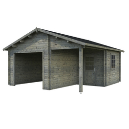 Blockbohlen-Garage, BxT: 510 x 550 cm (Außenmaße), Holz