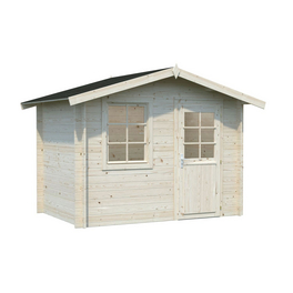 Blockbohlenhaus »Klara«, BxT: 276 x 180 cm (Außenmaße), Wandstärke: 28 mm, Grau