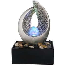 Brunnen, silberfarben, Polyresin
