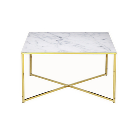 Couchtisch, BxH: 80 x 45 cm, Metall/Glas