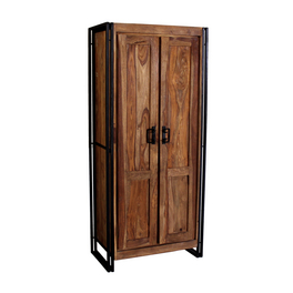 Dielenschrank »PANAMA«, (BxLxH): 80 x 45 x 180 cm, natur/antikschwarz Dielenschrank »PANAMA«, (BxLxH): 80 x 45 x 180 cm, natur/antikschwarz