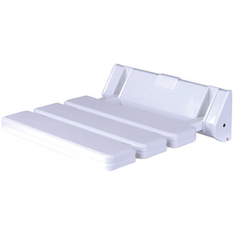 Duschklappsitz, Kunststoff | Aluminium, Weiß, BxL: 31,5 x 22,5 cm, bis zu 130 kg