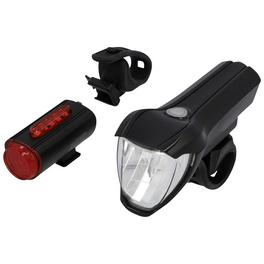 Fahrradbeleuchtungsset, TWIN, Akku, LED, mit zusätzlicher Bodenleuchtung, bis 50 Lux