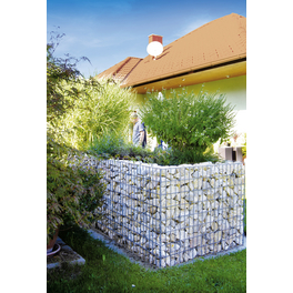Gabionen, Gabionen-Hochbeet, Stahl mit Zink-Aluminium Legierung, Grau, L 100 x T 100 x H 80 cm