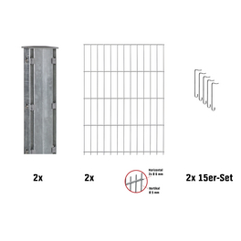 Gabionen-Set, LxBxH: 201 x 12 x 183 cm, stahl