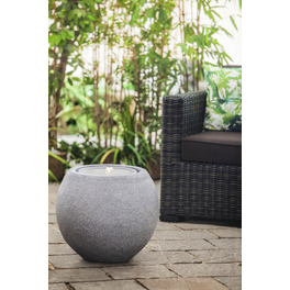 Gartenbrunnen, Terrassenbrunnen, White LED, Zement, Terrassenbrunnen BALL GREY LED
