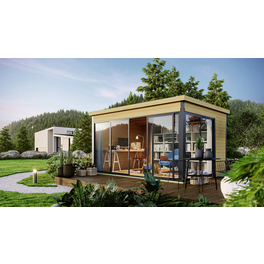 Gartenhaus »Domeo 4«, BxT: 418 x 322 cm (Außenmaße), Wandstärke: 44 mm, schwedenrot