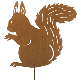 Gartenstecker, Eichhörnchen, Metall, rostfarben Gartenstecker, Eichhörnchen, Metall, rostfarben