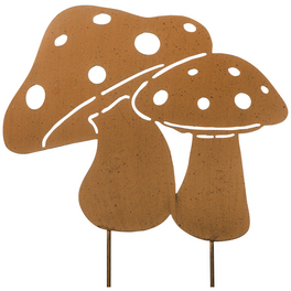 Gartenstecker, Pilz, Metall, rostfarben Gartenstecker, Pilz, Metall, rostfarben