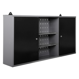 Hängeschrank, BxHxT: 120 x 60 x 19 cm, Metall, schwarz/grau
