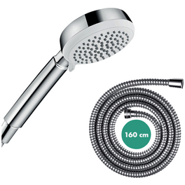Handbrause »Crometta 100 Vario EcoSmart + Schlauch«, Ø 10 cm, weiß/chromfarben
