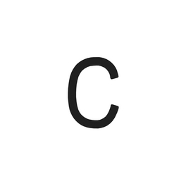 Hausbuchstabe, Buchstabe C, mattschwarz, Stahl Hausbuchstabe, Buchstabe C, mattschwarz, Stahl