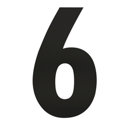 Hausnummer, Nummer 6 XXL , mattschwarz, Stahl Hausnummer, Nummer 6 XXL , mattschwarz, Stahl