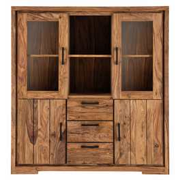 Highboard »SANAM«, natur, massivholz/eichenholz