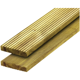 Holz-Terrassendielen, Breite: 14,6 cm, Stärke: 2,7 cm, kesseldruckimprägniert, 1 Stk.