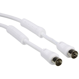 IEC-Anschlusskabel, 10 m, 75 Ohm, 90 db, Weiß