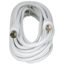 IEC-Anschlusskabel, 5 m, 75 Ohm, 75 db, Weiß