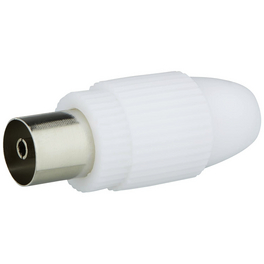 IEC-Stecker-Set, Weiß, Kunststoff, Koaxialkabel
