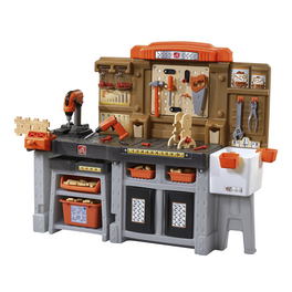 Kinder-Werkbank, grau/orange/braun, Kunststoff