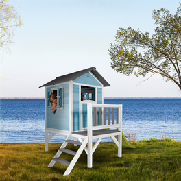 Kinderspielhaus »Lodge XL«, BxHxT: 240 x 189 x 167 cm, Holz, blau/weiß Kinderspielhaus »Lodge XL«, BxHxT: 240 x 189 x 167 cm, Holz, blau/weiß