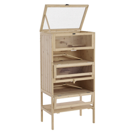 Kleintierkäfig, BxHxT: 40 x 120 x 60 cm, Tannenholz/Stahl