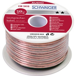 Lautsprecherkabel, 10 m 1,5 mm transparent