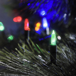 LED-Minilichterkette Weihnachtsmänner 60 rote LEDs batt