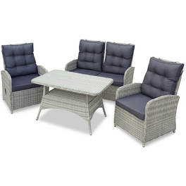 Loungeset »REVALDA«, 4 Sitzplätze, Aluminium/Sicherheitsglas