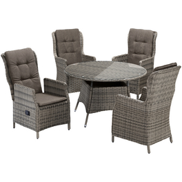 Loungeset »Riviera«, 4 Sitzplätze, Polyrattan, inkl. Auflagen