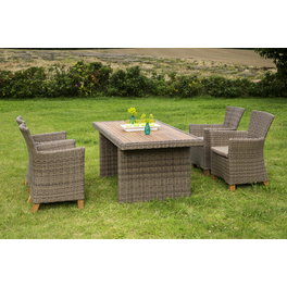 Loungeset »Toskana «, 4 Sitzplätze, Aluminium/Kunststoff/Akazienholz, inkl. Auflagen