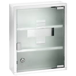 Medikamentenschrank, (BxHxT): 30 x 40 x 12 cm, Edelstahl, transparent Medikamentenschrank, (BxHxT): 30 x 40 x 12 cm, Edelstahl, transparent