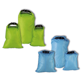 Packsack, 3er Set, blau/grün, Nylon
