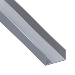 Rechteck-U-Profil, Aluminium, BxHxL: 12,5 mm x 7,5 mm x 1000 mm