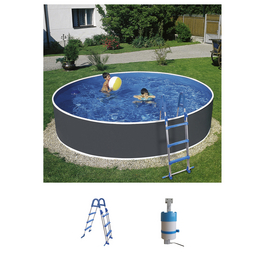 Rundpool, grau, ØxH: 360 x 90 cm Rundpool, grau, ØxH: 360 x 90 cm