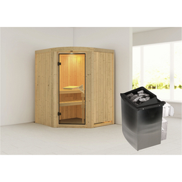 Saunahaus, BxTxH: 165 x 165 x 202 cm, 4.5 kW Ofen mit int. Steuerung Saunahaus, BxTxH: 165 x 165 x 202 cm, 4.5 kW Ofen mit int. Steuerung