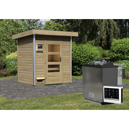 Saunahaus »Frauenburg«, BxTxH: 196 x 146 x 228 cm, 9 kW Bio-Kombi-Ofen mit ext. Steuerung Saunahaus »Frauenburg«, BxTxH: 196 x 146 x 228 cm, 9 kW Bio-Kombi-Ofen mit ext. Steuerung