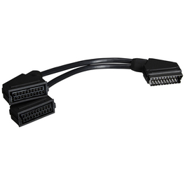 Scart-Verteiler, 2-fach, 0,2 m, Schwarz Scart-Verteiler, 2-fach, 0,2 m, Schwarz