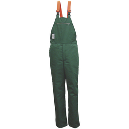 Schnittschutzlatzhose, Polyester/Baumwolle/Polypropylen, grün/orange